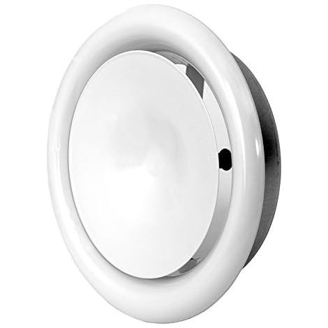 1 - Grille De Ventilation - Diffuseur D'air - Valve À Disque Réglable - Acier Résistant - Pour Système De Ventilation - Blanc - 8cm (1/3)