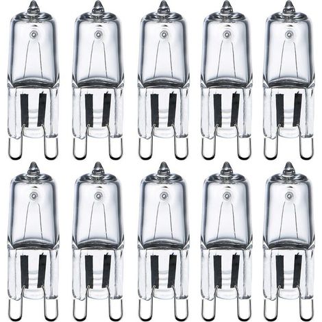 royaluxe -1345MMG9 Ampoules Halogènes G9 25W Ampoules Capsule G9 220V 2800K Blanc Chaud à Intensité Variable 10 Pack, (1/5)