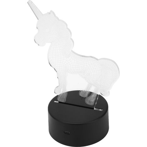 Veilleuse licorne colorée 3D avec interrupteur tactile, décoration lumineuse (1/5)