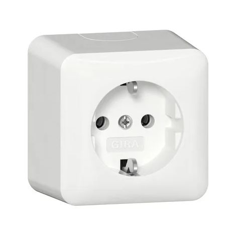 Gira Presa SCHUKO + Piastra mont. AP Bianco puro [444013], 4440 13