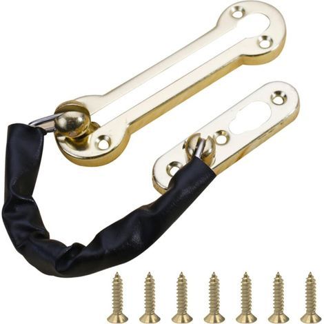 Chaînes de portes Chaîne de sécurité en Acier inoxydable serrure à chaîne de porte, verrou porte interieure Anti-Vol(Or) (1/4)