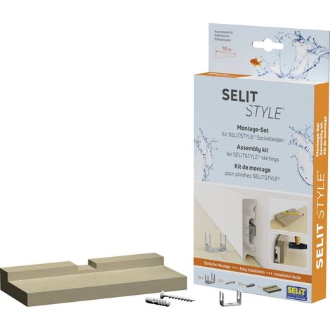SelitStyle Montageset ausreichend für ca. 10 m Sockelleisten Clips & Ecken (1/2)