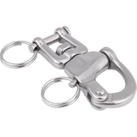 Manille à ressort rotatif pour fourche marine, connecteur de chaîne en acier inoxydable 316 (70mm)-Crezuo (1/4)