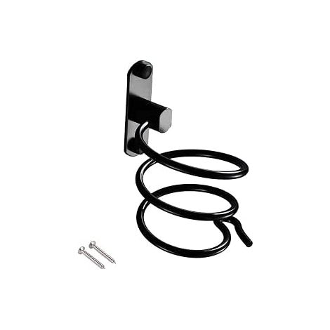 CSPARKV Hair Dryer Holder Wall Mounted with Drilling For Hotel, Bathroom, Toilet, Barbershop Aluminum, Matte Finish, Black, 1 Piece. (1/4)