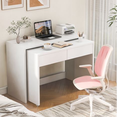 Escritorio plegable 2 en 1 con cajones y ruedas OKMYHOME (1/5)
