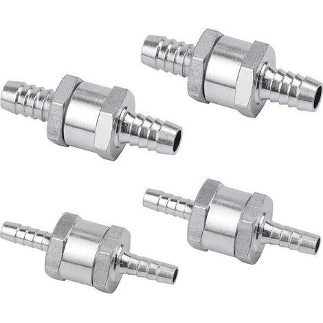 Set de 4 Clapet Anti-retour Gasoil 6/8/10/12mm, Valve à Carburant en Alliage d'aluminium avec Flèche pour pour Essence Diesel Voiture Bateau Moto (1/4)