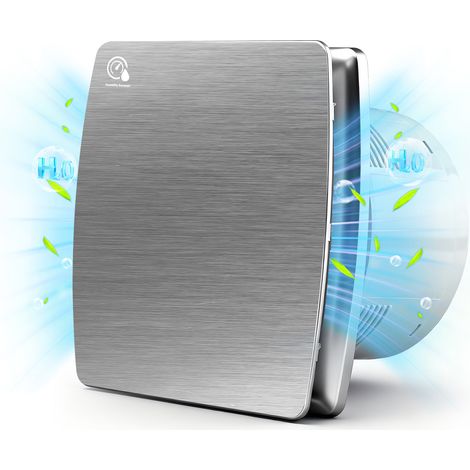 Extracteur d'Air 150mm, Ventilateur salle de bain avec Minuterie Réglable et Capteur d'humidité, Clapet Anti-Retour 240 m³/h, 18 W, 35 dB Silencieux, IPX4 pour Cave, WC et Cuisine, Argent (1/5)