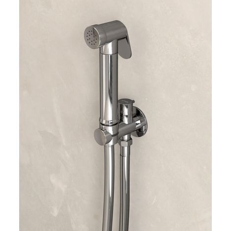 Handbrause-Set Wand-WC rund - Verchromt