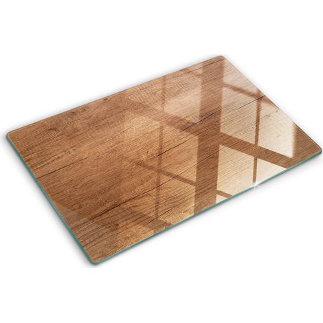 Planche de cuisine, couvre plaque, verre planche découper, verre trempé – 80 x 52 cm - Bois