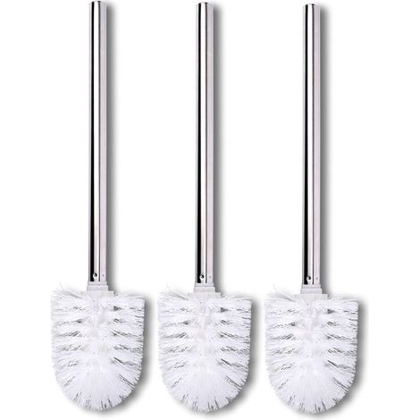 Pack de 3 brosses de Rechange pour Toilettes Tête de Brosse Acier Inoxydable Blanc Brosse pour Toilettes Brosse de Rechange pour Toilettes (1/5)