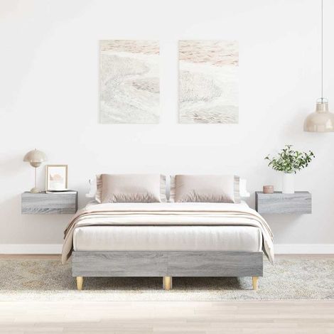 Estructura de cama sin colchón gris Sonoma 140x190 cm madera vidaXL (1/5)