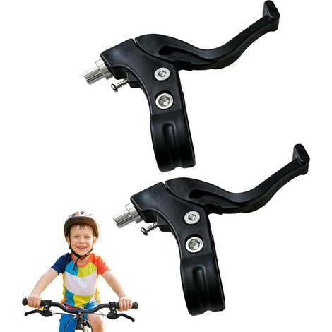 Manetas de freno, 1 par – Empuñaduras ergonómicas de tres dedos compatibles con manillares de 22-23 mm – Accesorio de seguridad robusto, antideslizante y sin herramientas – Adecuado para bicicletas de (1/5)