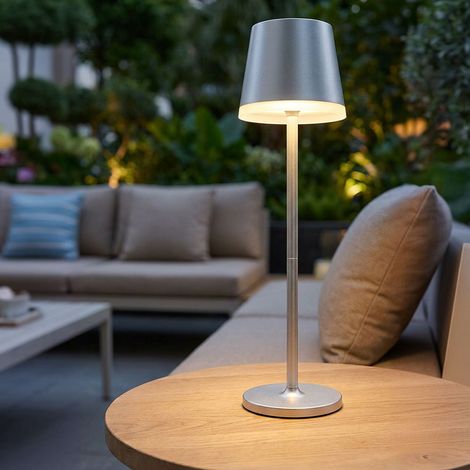 Lampe d'extérieur Lampe de table Lampe de jardin LED 2 fois réglable Argent H 41 cm (1/5)
