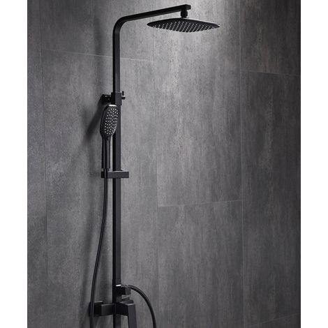 Colonne bain douche noire avec mitigeur - Léon (1/2)