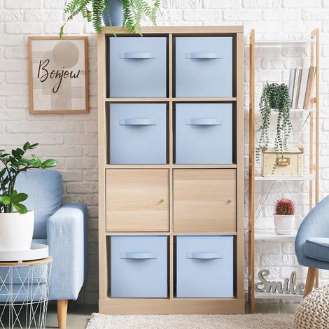 Boîte de rangement pliable - Boîte de rangement en tissu - Boîte de rangement avec poignée - Panier de rangement divers - Organisateur de rangement - Lot de 6 cubes de rangement pliables - Panier de r