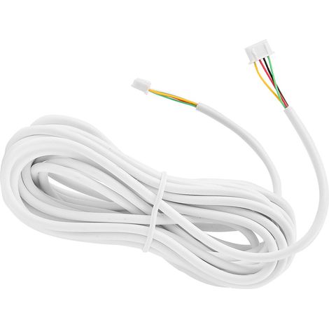 Câble en cuivre souple rond à 4 conducteurs de 0,3 mm de diamètre et de 10 m de long, compatible avec les systèmes d'interphone vidéo. (1/5)
