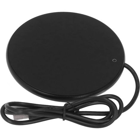 Chauffe-tasse USB portable 55°C, design élégant pour bureau, maison et déplacements, couleur noir (1/5)