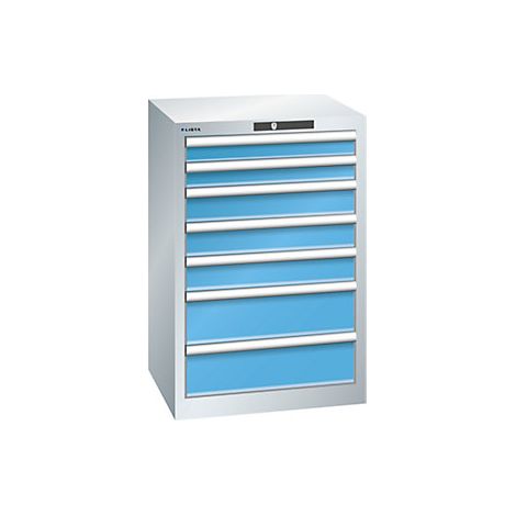 Cajonera con 7 cajones  A x P x H 564 x 572 x 850 mm  gris