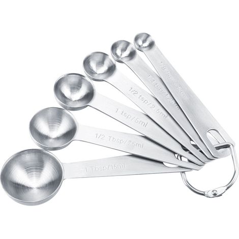 6Pcs/Set Stainless Steel Measuring Spoons Cups for Coffee Seasoning Kitchen Cooking Tools (1/5)