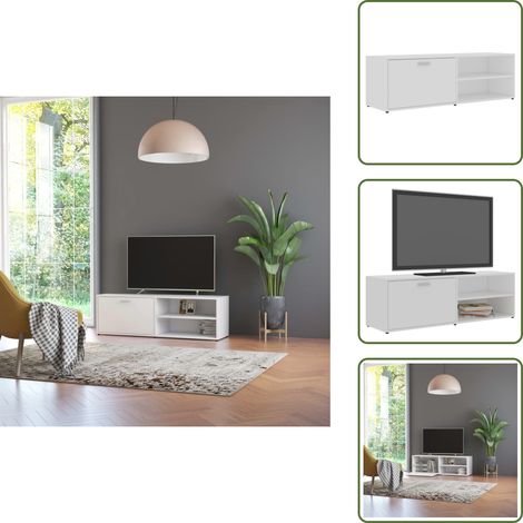 Mobile in Legno - vidaXL Mobile Porta TV Bianco 120x34x37 cm in Legno Multistrato - Mobile TV Bianco