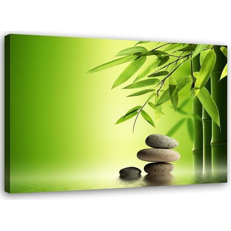 Tableau sur toile Pierres Zen Bambou 60x40 (1/5)