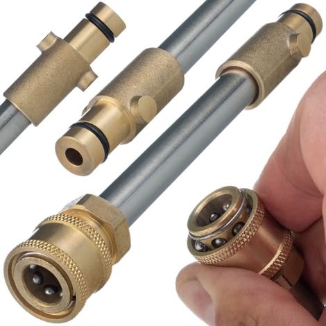 Ecleanfy - Adaptateur de lance 1/4QRC-Gerni à baïonnette – Connexion rapide Pression max. 2000 PSI Compatible avec Nilfisk, Gerni et Husqvarna (1/5)