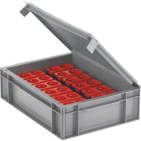 KKE – Bac gerbable norme Europe avec couvercle intégré – Polypropylène résistant – Dimensions 400x300x129mm – Charge max 20kg
