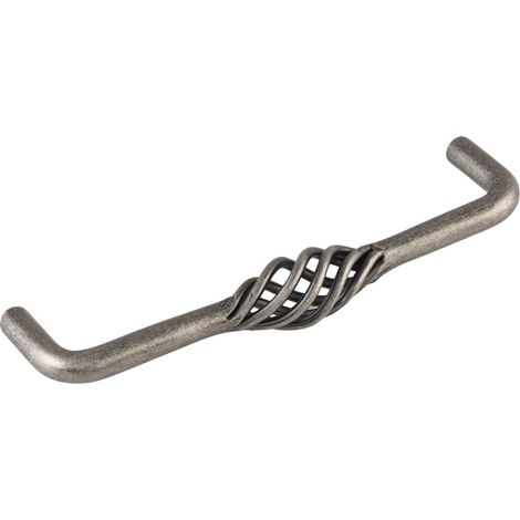 Möbelgriff Cage LA 128mm, Breite 136mm rustikaler Griff, Stahl altzinn antik