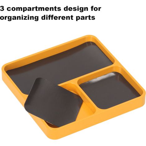 Plateau de rangement magnétique pour vis, organiseur de bureau magnétique, boîte de rangement pour pièces métalliques, support pour vis, douilles, boulons et goupilles (1/4)