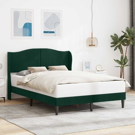Estructura de cama Verde oscuro 140 x 190 cm Terciopelo