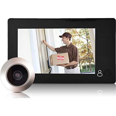 Sonnette de Porte Vidéo Intelligent, 4.3" TFT Moniteur Numérique 140° Grand Angle Vision-2 MP Judas de Surveillance Caméra de Sécurité pour la Maison (1/5)
