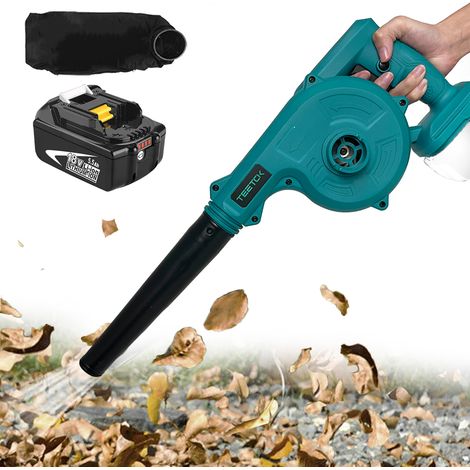 Souffleurs de feuilles et aspirateurs électriques, nettoyeur sans fil 2 en 1, pour feuille, neige, voiture, dépoussiérage d’angle + 5,5 A batterie (sans chargeur), compatible avec le chargeur Makita (1/5)