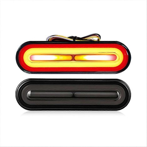 Motorrad-Rückleuchten mit 60 LEDs, 10–80 V Gleichstrom, mit sequenziellen Blinkern, Tagfahrlicht, Bremslicht und Stopplicht. Kompatibel mit Autos und Motorrädern.