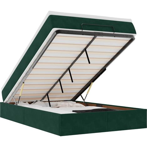 Maison Exclusive - Ottoman-Bett mit Matratze Dunkelgrün 120x200 c