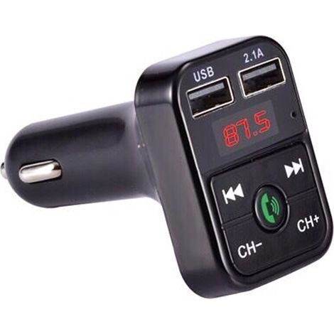 Bluetooth-MP3-Player, FM-Transmitter, Freisprecheinrichtung, drahtloser Radioadapter [Schwarz] (1/5)