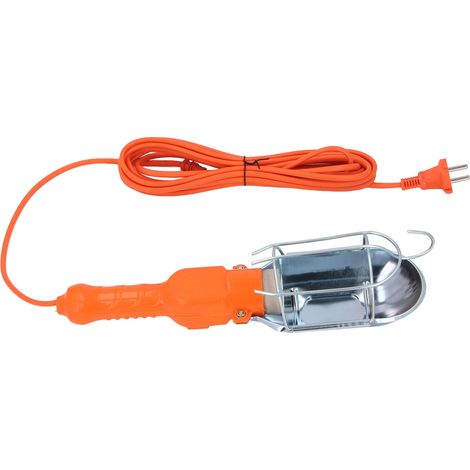 Projecteur portatif pliable avec abat-jour, culot E27, interrupteur à crochet et câble de 5 m pour ateliers, garages et bâtiments (prise européenne). (1/5)