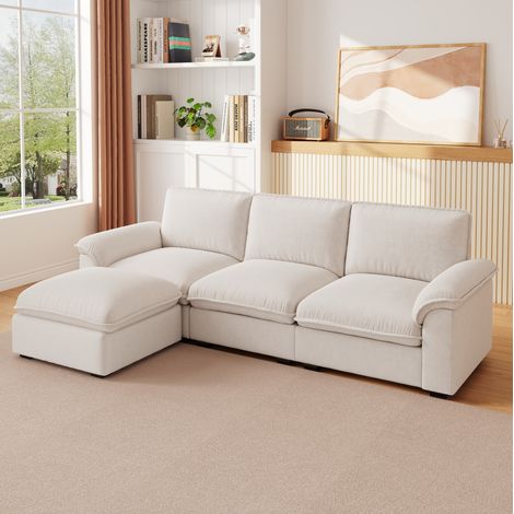 Sofá chaise longue modular 4 plazas chenilla OKMYHOME (1/2)