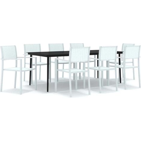 Maison Exclusive - Set da Pranzo da Giardino 9 pz Bianco (1/5)