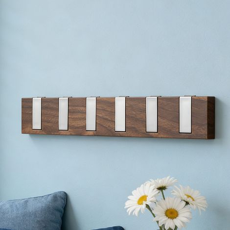 Türhakenleiste zum Selbstklebenden, wandmontierten Handtuchhalter in Holzoptik, Walnussfarben, für Schlafzimmer, Flur und Küche (1/5)