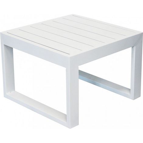 TAVOLINO CUBA ALLUMINIO BIANCO 45X45X32H VERNICIATO A POLVERE