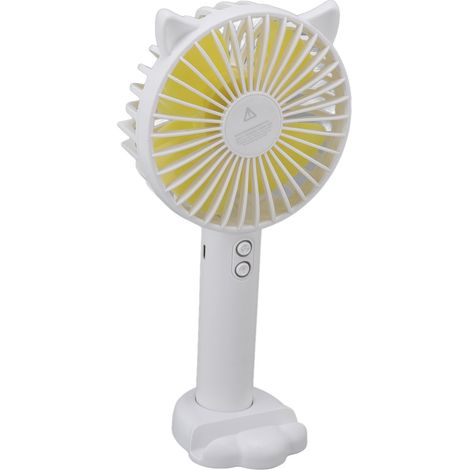 Ventilateur de Poche Rechargeable USB - 3 Vitesses Réglables - Léger et Portable pour Voyages - Blanc