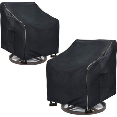 Set of 2 Waterproof and Durable Swivel Chaise Lounge Covers, Rocking Chair Covers for Outdoor Furniture (76 x 87 x 98 cm) (1/4)