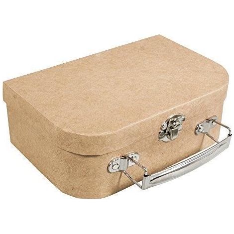 Coffre en papier mâché - Rayher - Petite mallette - 18 x 12 x 6,5 cm - Poignée de transport - Fermoir en métal