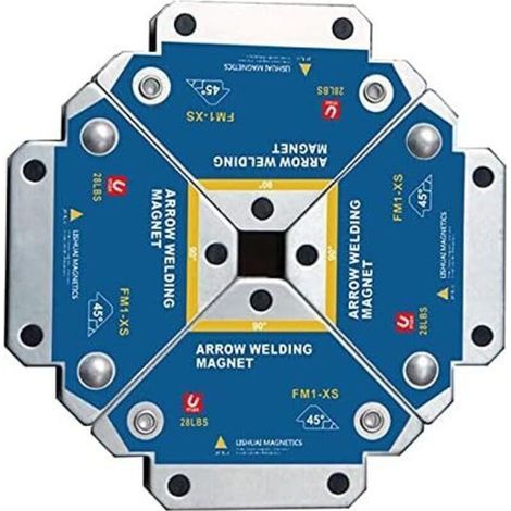 Aimant Soudure, 4 Pcs Soudure Aimant Force De Maintien 12.5kg De Soudure Equerre De Support Positionneur Magnétique 45 ° 90 ° 135° Outils De Localisation Auxiliaires Multi-Angles - Fm1-Xs