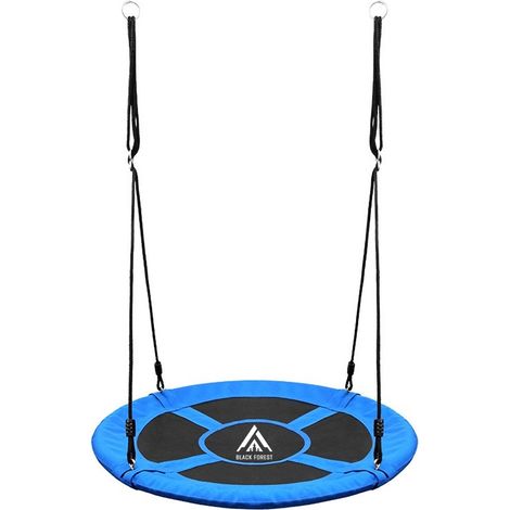 Extralink Altalena a nido - Altalena regolabile per bambini, diametro 100 cm, portata  fino a 150 kg, con bordi imbottiti e corde resistenti, per interni ed esterni, blu