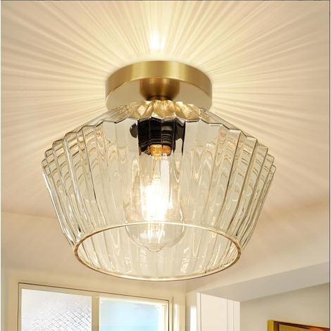 Moderne vergoldete Deckenleuchte, Kristall-Kronleuchter mit E27-Sockel – 3 einstellbare Lichtfarben – 60W flimmerfrei – Durchmesser 25cm