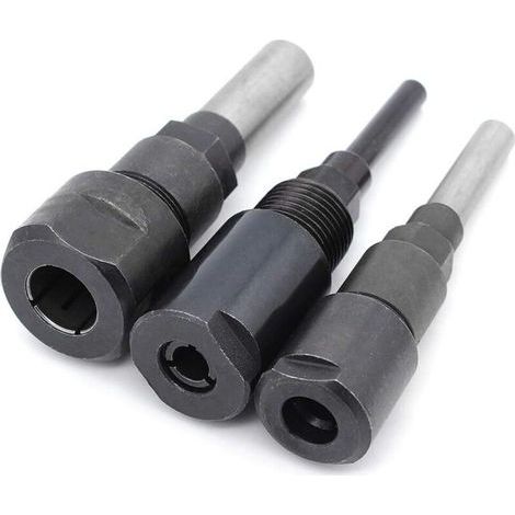 Fraise pour défonceuse, affleureuse et toupie　3Pcs Router Collet Extension Bit de routeur Extension de collet et rognage Découpage Machine de gravure Extender Porte-mandrin de travail du bois Fraise 1 (1/5)