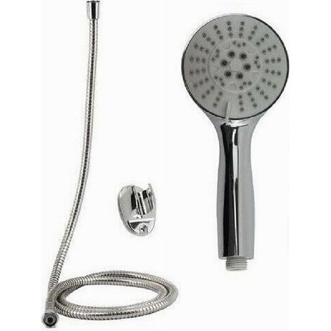 Cleafe - Kit Doccetta Tonda Bagno Doccino Soffione Doccia Con Laccio 1,8mt Staffa 69106 - (1/2)