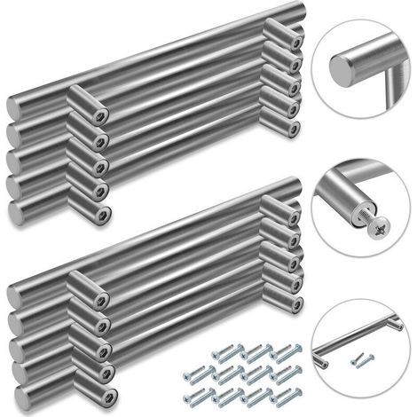 10x Poignées de meuble Poignée de cuisine Poignée de porte Poignée de meuble Acier inoxydable 156x96x12MM (1/5)