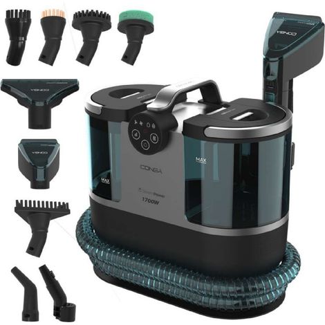 Cecotec Limpiatapicerías Conga 7000 Carpet&Spot Clean Steam XXL Pro. 1700W, Función 3 en 1, Limpieza con Vapor y Agua Caliente
